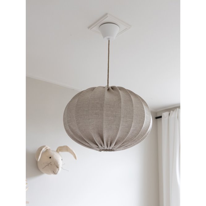 Lniana beżowa lampa wisząca Hilma boho